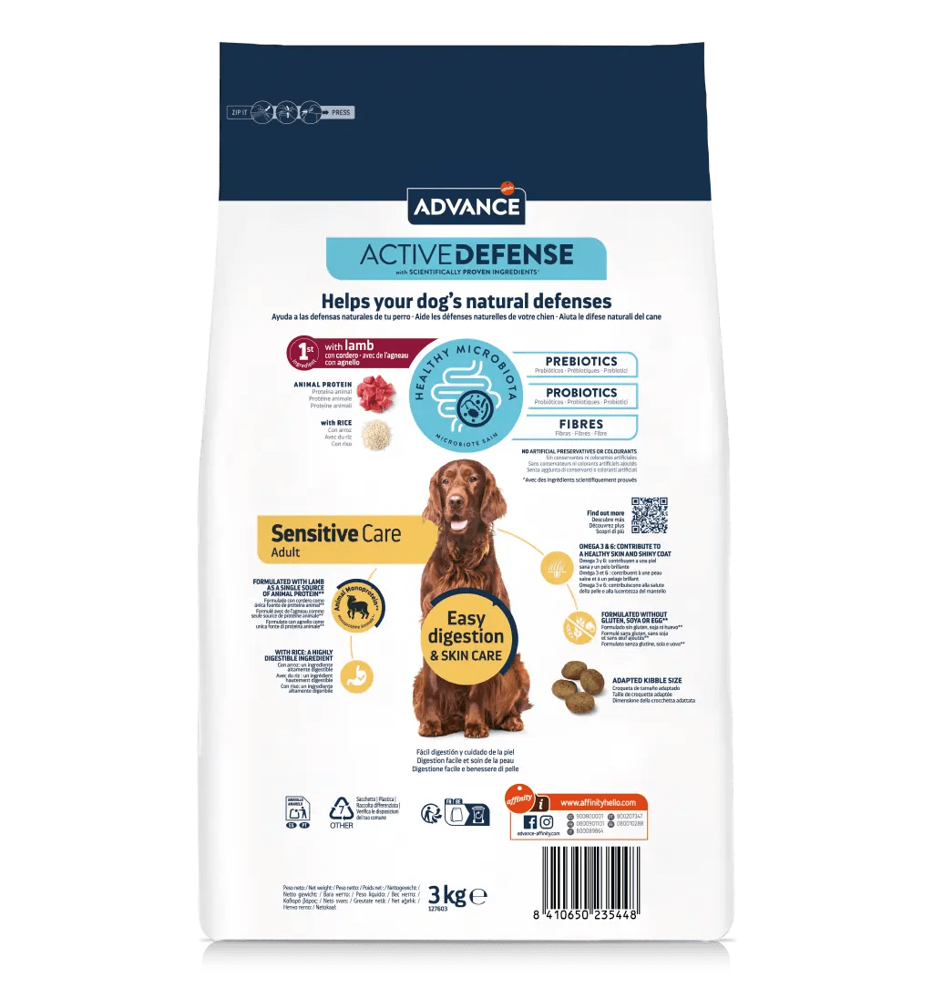 ADVANCE Sensitive Lamb & Rice  Pienso con cordero y arroz para perros –  Gabo&Gordo Pet Shop