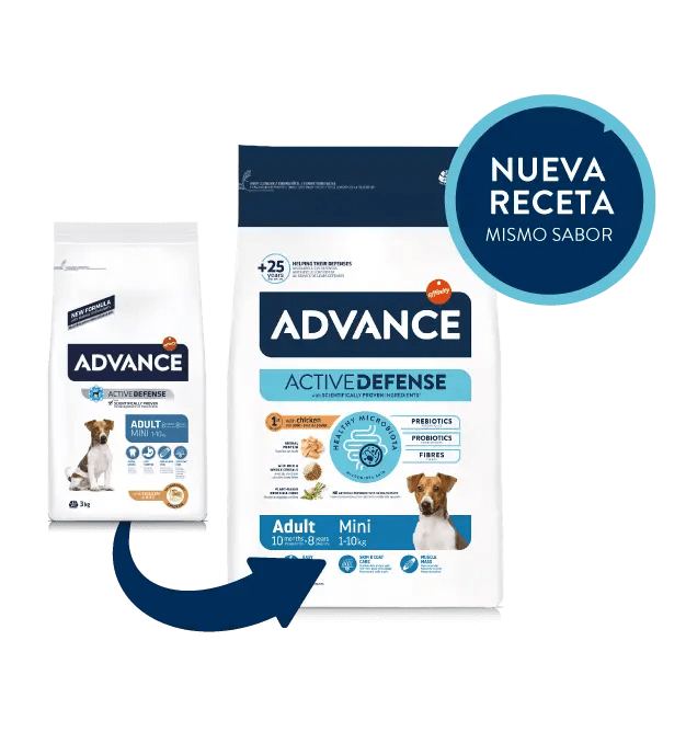 Pienso de pollo y arroz para perros adultos Mini Advance 3 Kg.