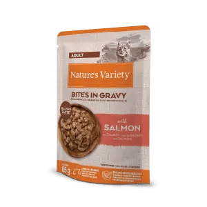 BITES IN GRAVY  WITH SALMON